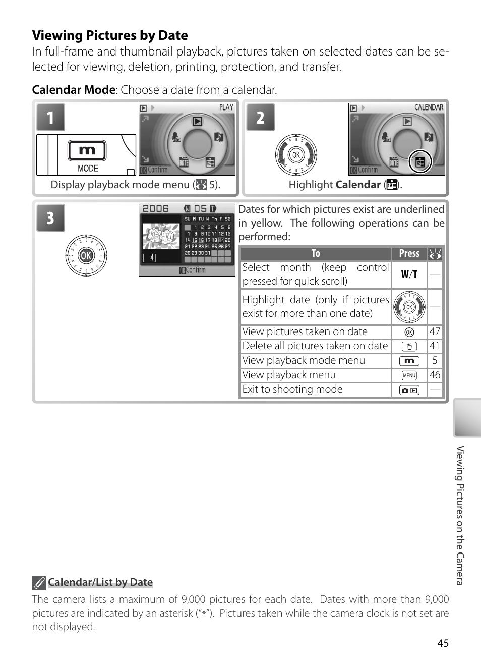 Viewing pictures by date | Kodak COOLPIX S5 User Manual | Page 55 / 108