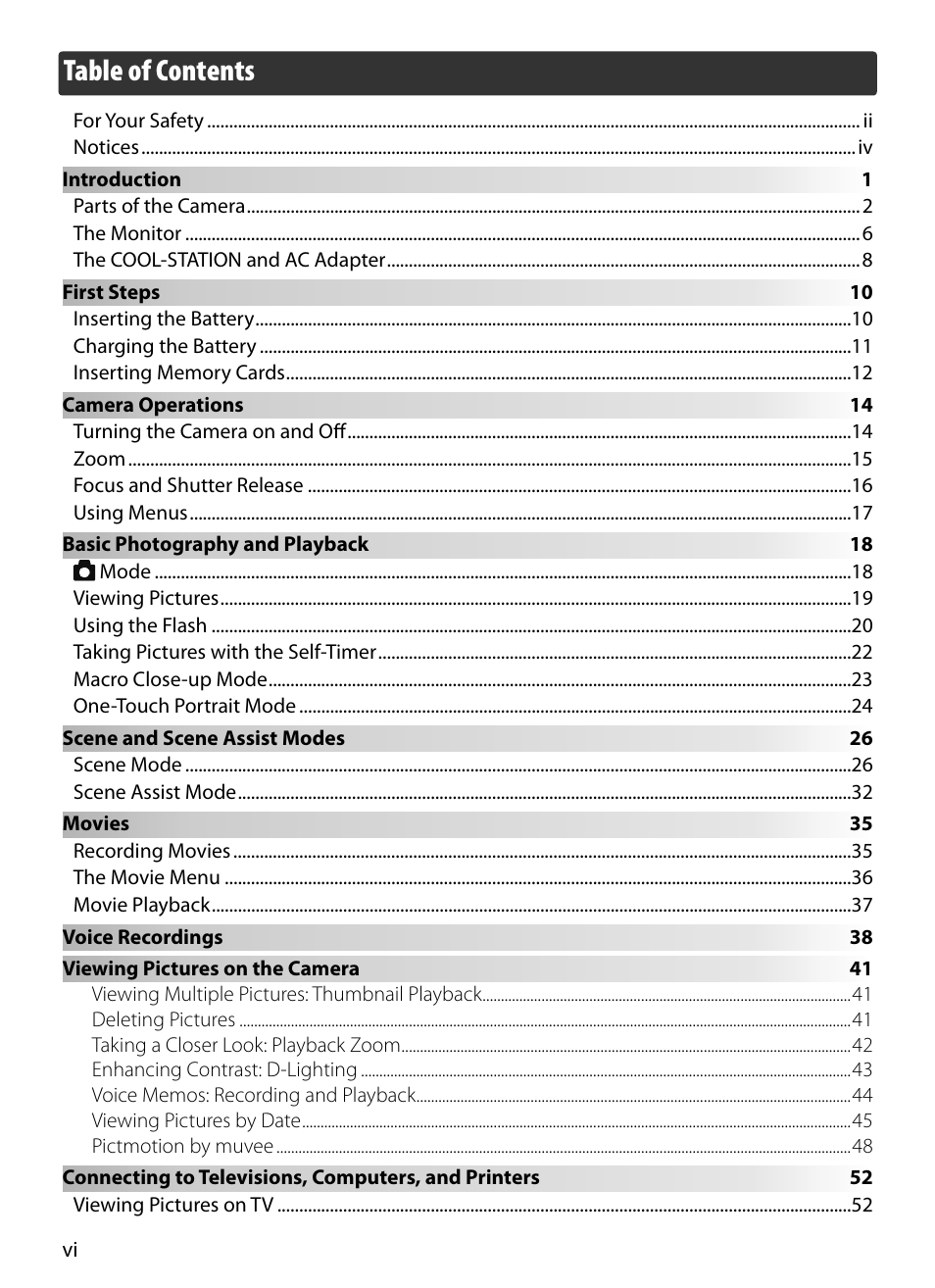 Kodak COOLPIX S5 User Manual | Page 8 / 108