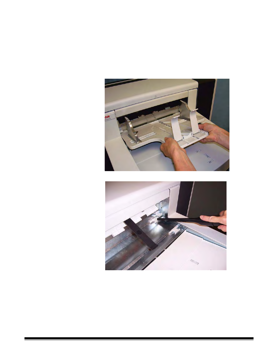 Cleaning procedures, Cleaning the ocp touchscreen, Vacuuming the output tray and input elevator | Kodak A-61555 User Manual | Page 77 / 110