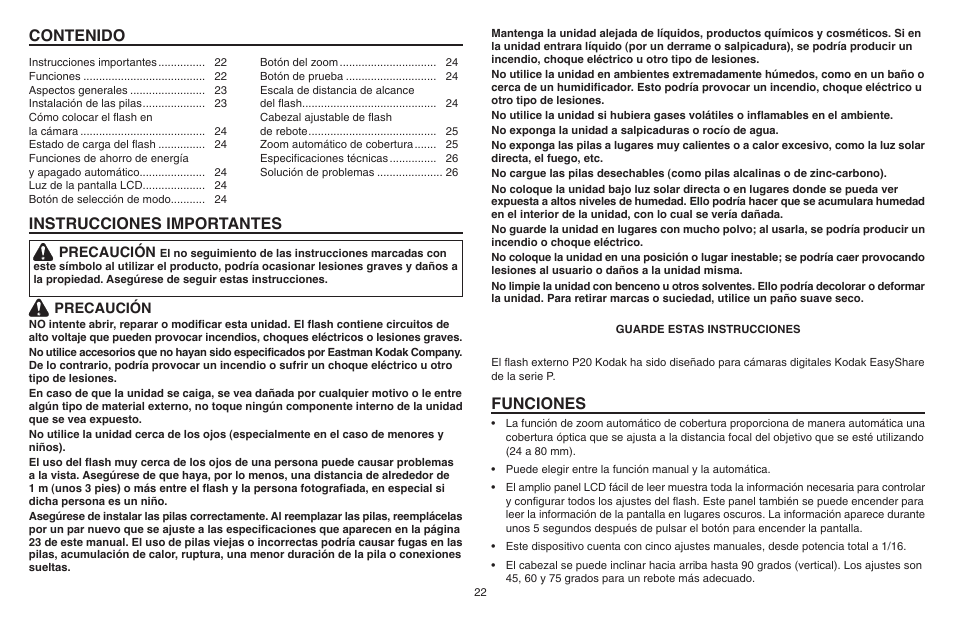 Kodak P20 User Manual | Page 22 / 52