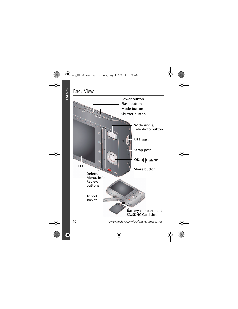 Back view | Kodak KLIC-7006 User Manual | Page 10 / 28