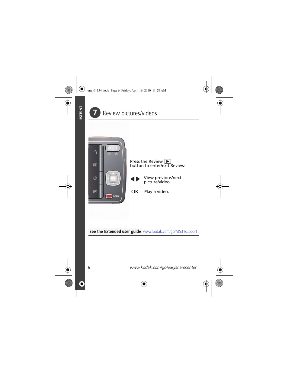 Review pictures/videos | Kodak KLIC-7006 User Manual | Page 6 / 28