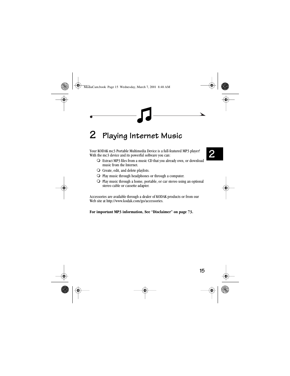 2 playing internet music, Playing internet music | Kodak mc3 User Manual | Page 21 / 88