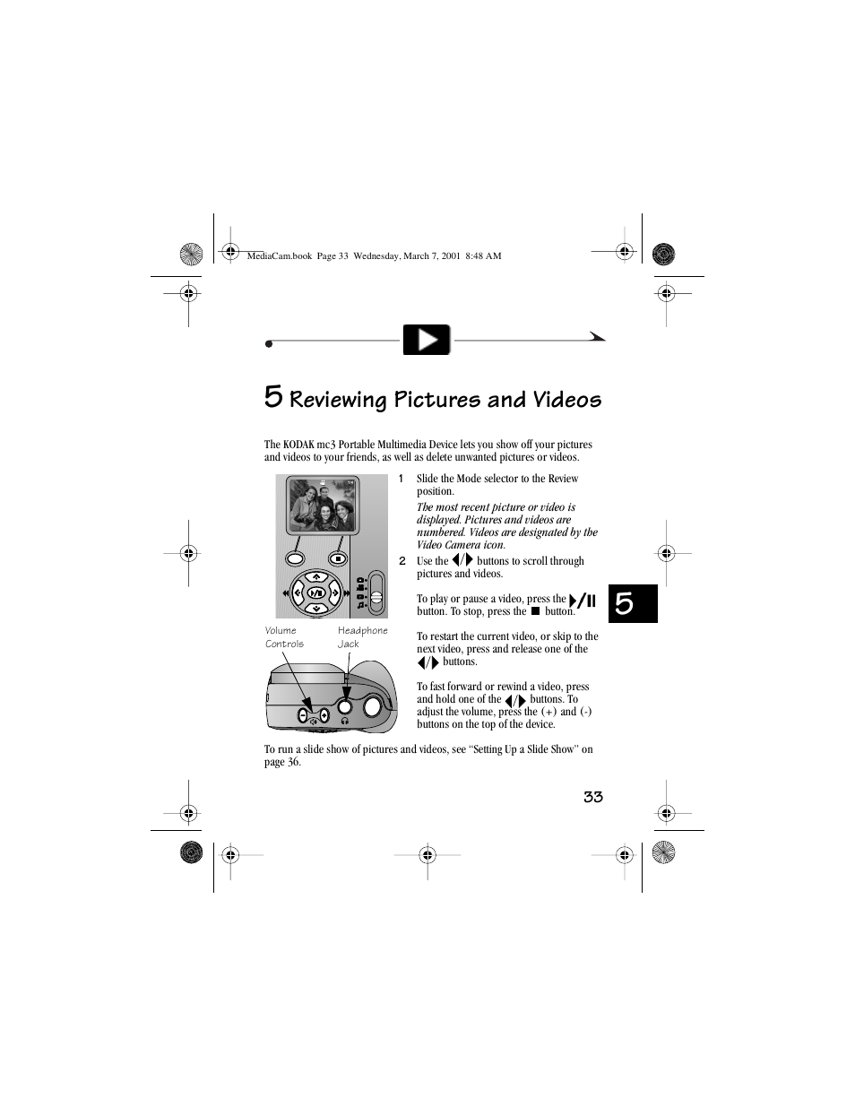 5 reviewing pictures and videos, Reviewing pictures and videos | Kodak mc3 User Manual | Page 39 / 88