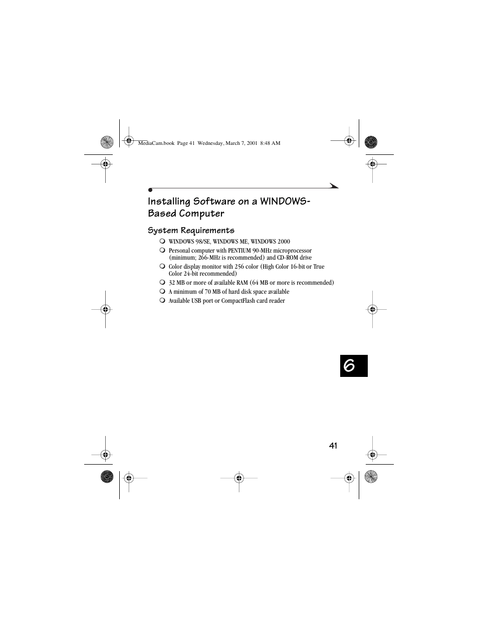 Installing software on a windows- based computer, System requirements, Installing software on a windows-based computer | Kodak mc3 User Manual | Page 47 / 88