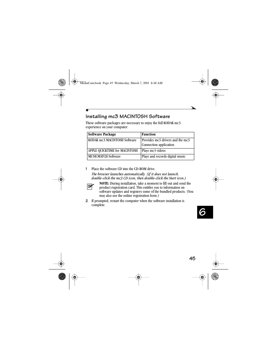 Installing mc3 macintosh software | Kodak mc3 User Manual | Page 51 / 88