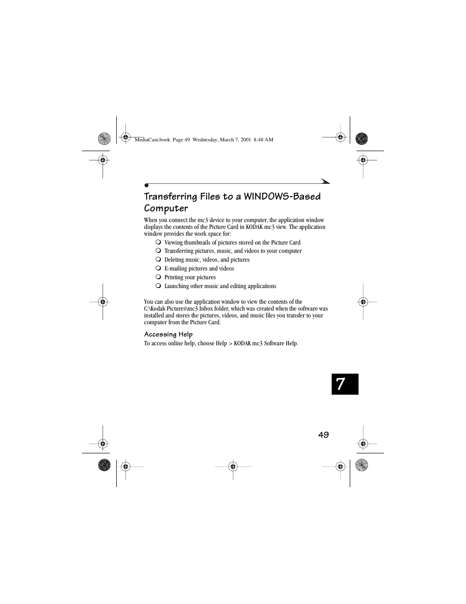 Transferring files to a windows-based computer | Kodak mc3 User Manual | Page 55 / 88