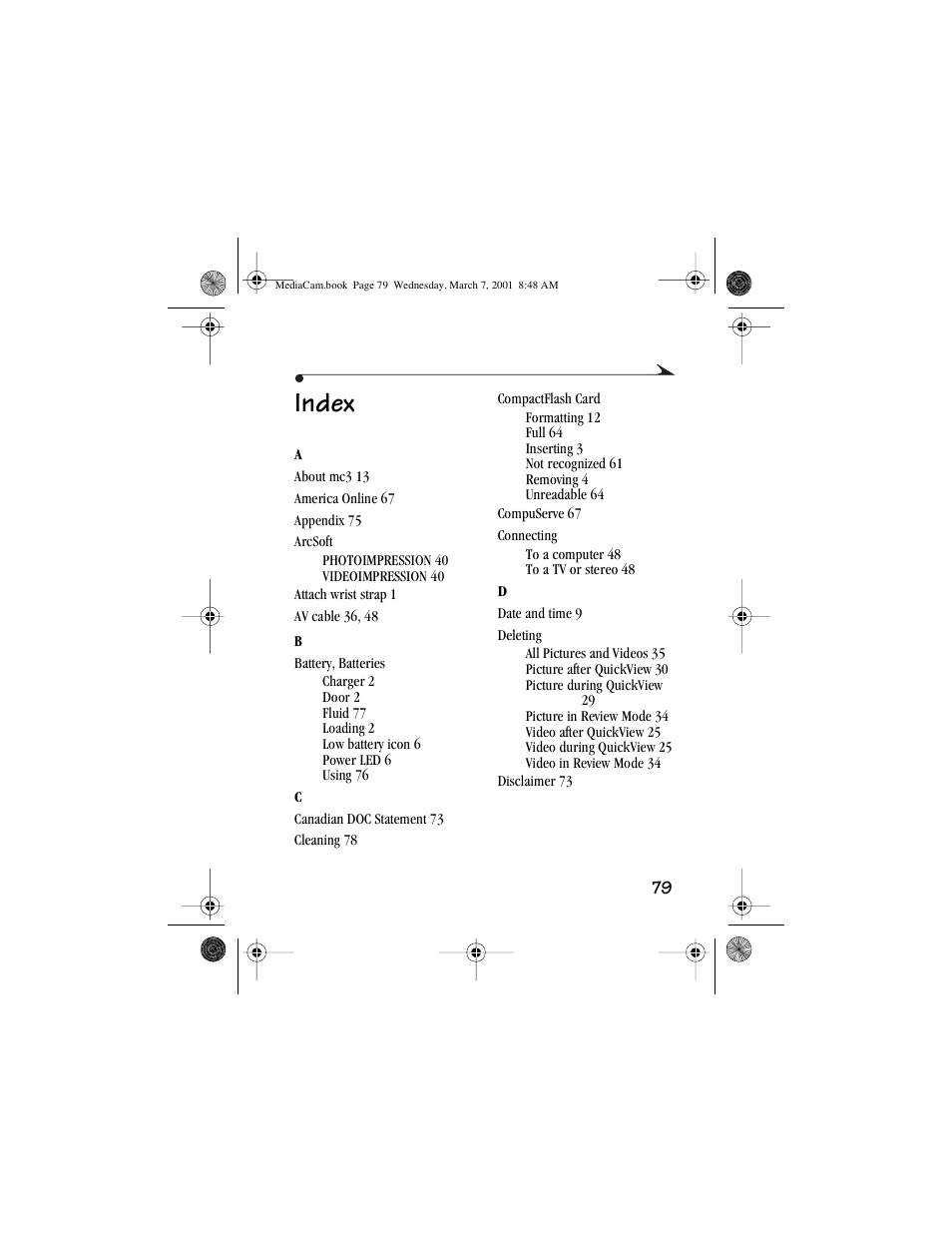 Index | Kodak mc3 User Manual | Page 85 / 88