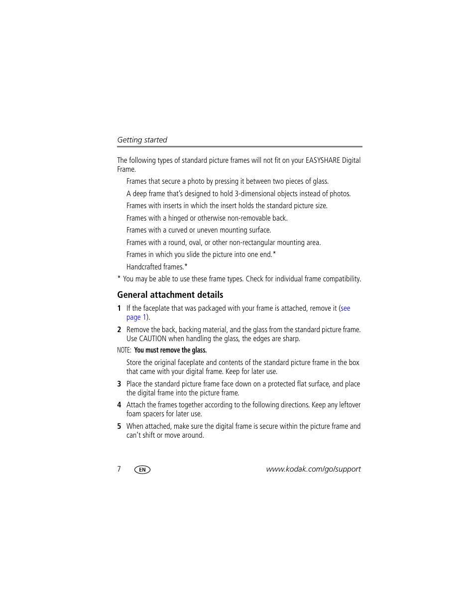 General attachment details | Kodak EASYSHARE D1025 User Manual | Page 12 / 36