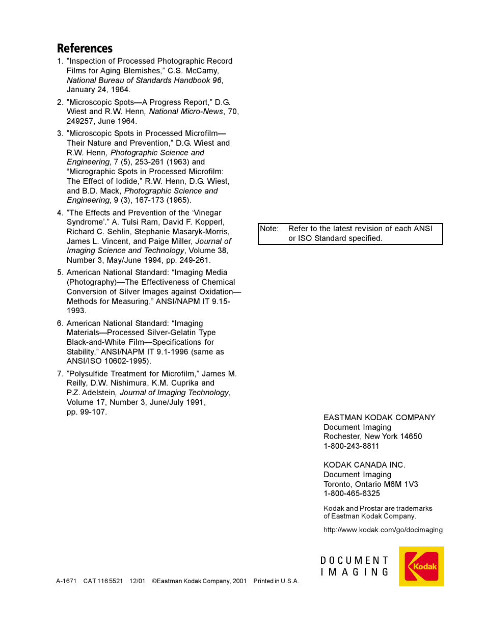 References | Kodak A-1671 User Manual | Page 5 / 5