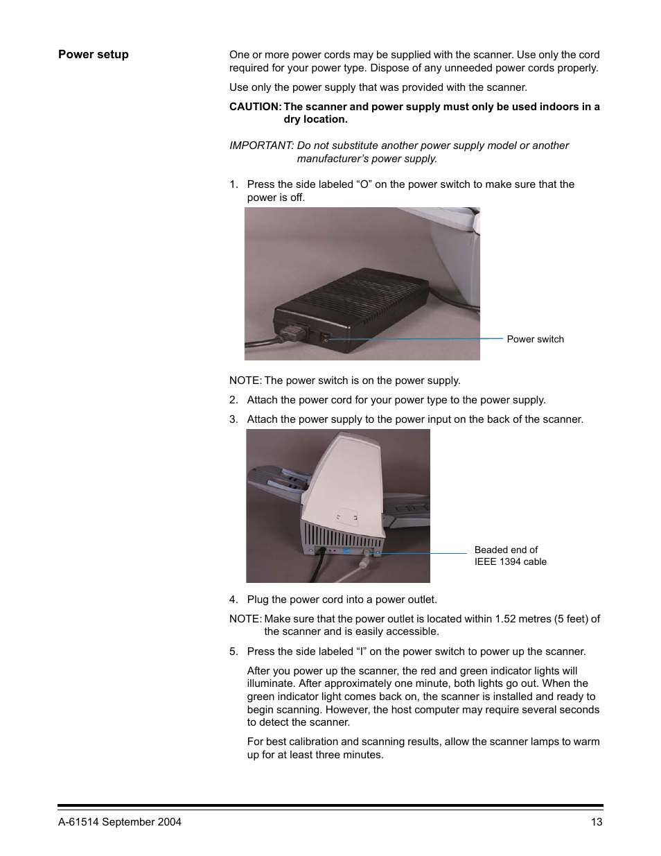 Power setup | Kodak INNOVATION I100 User Manual | Page 16 / 40