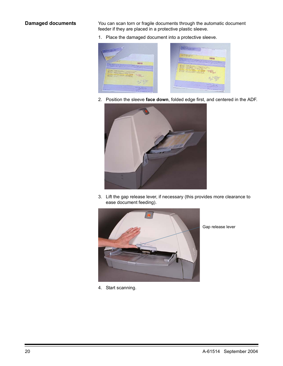 Damaged documents | Kodak INNOVATION I100 User Manual | Page 23 / 40