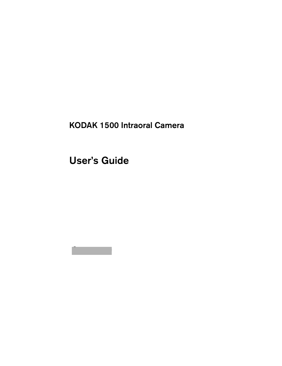 Kodak INTRAORAL 1500 User Manual | 54 pages