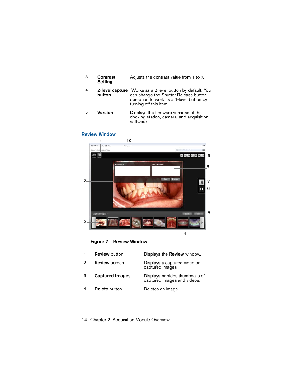 Review window | Kodak INTRAORAL 1500 User Manual | Page 22 / 54