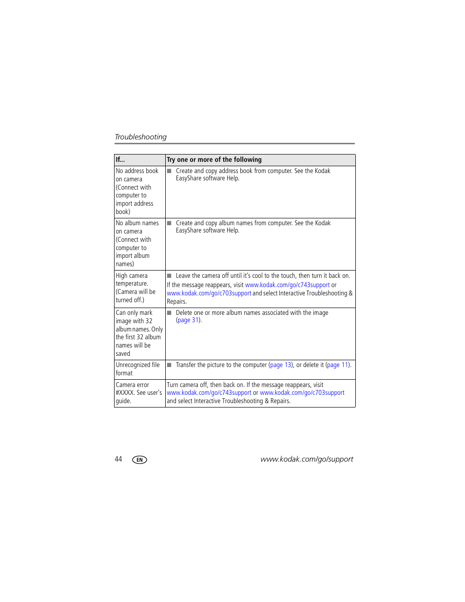 Kodak EasyShare C703 User Manual | Page 50 / 70