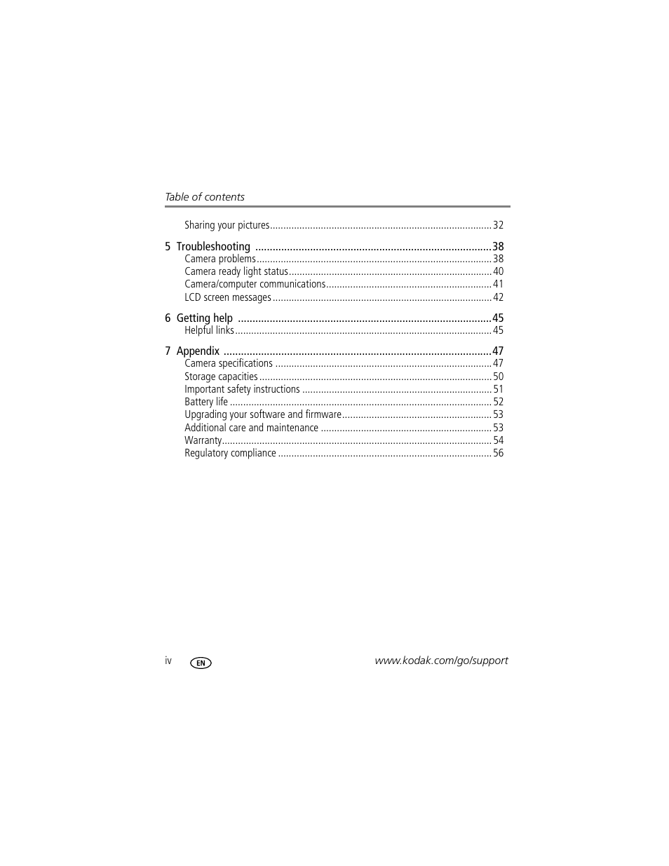 Kodak EasyShare C703 User Manual | Page 6 / 70