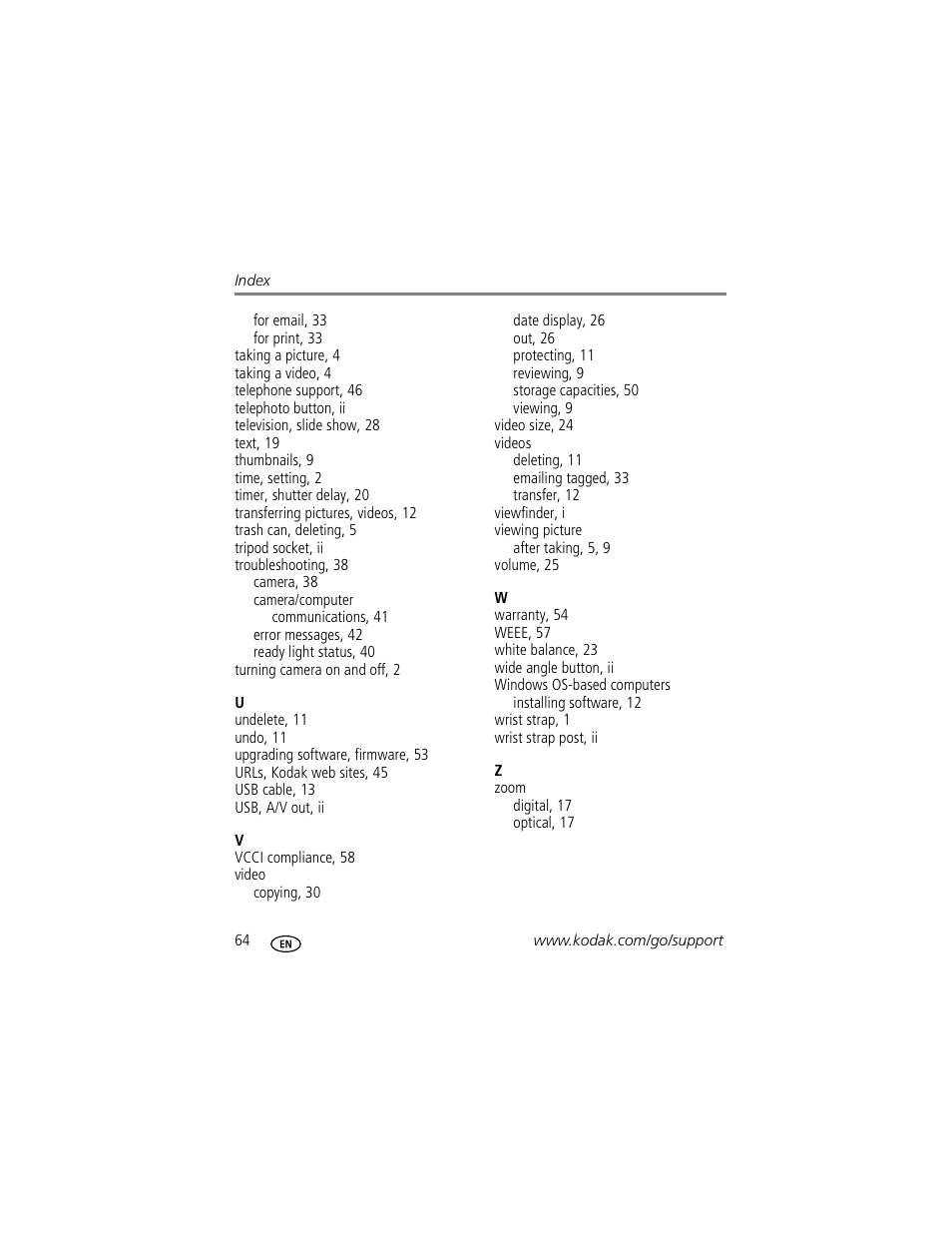 Kodak EasyShare C703 User Manual | Page 70 / 70