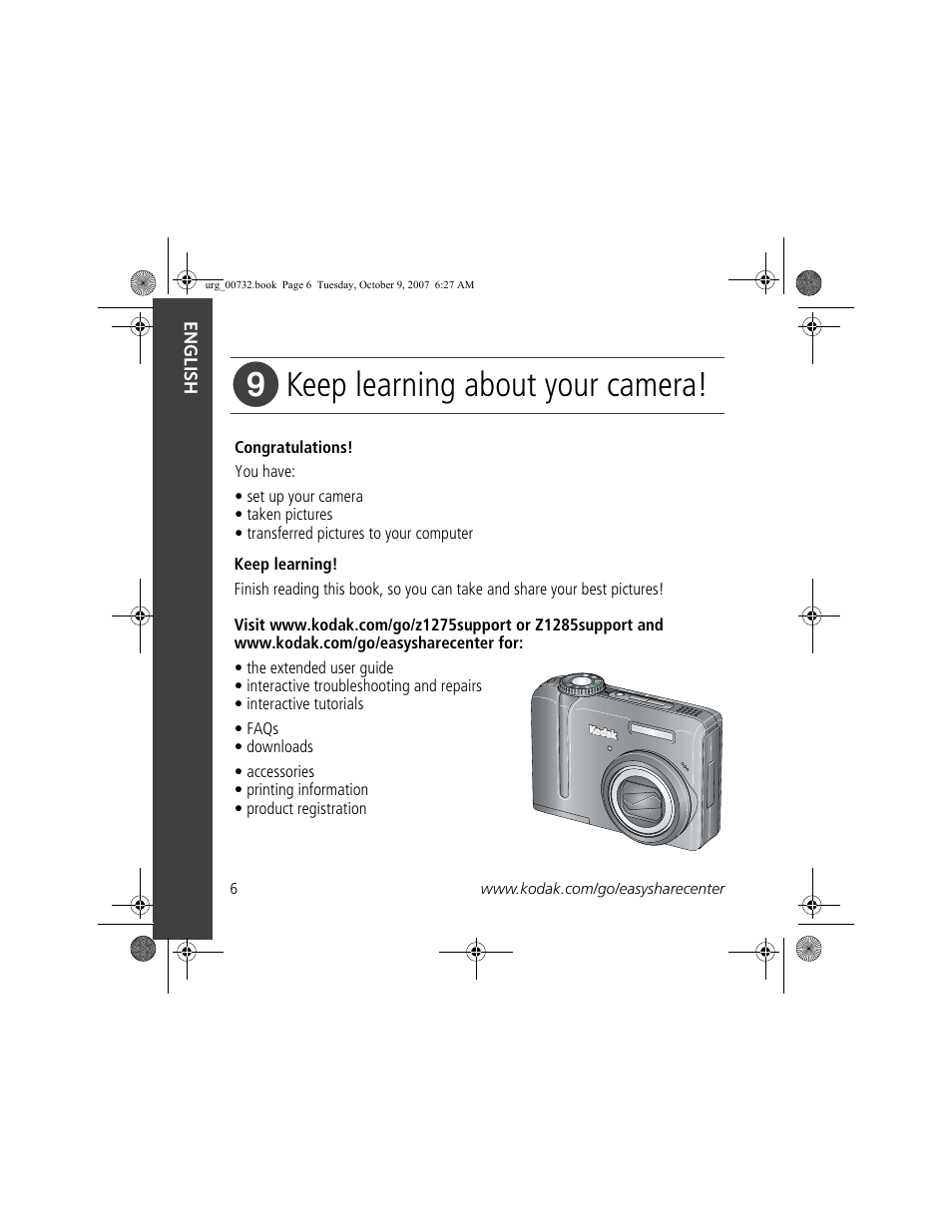 Keep learning about your camera | Kodak Z1275 User Manual | Page 6 / 28