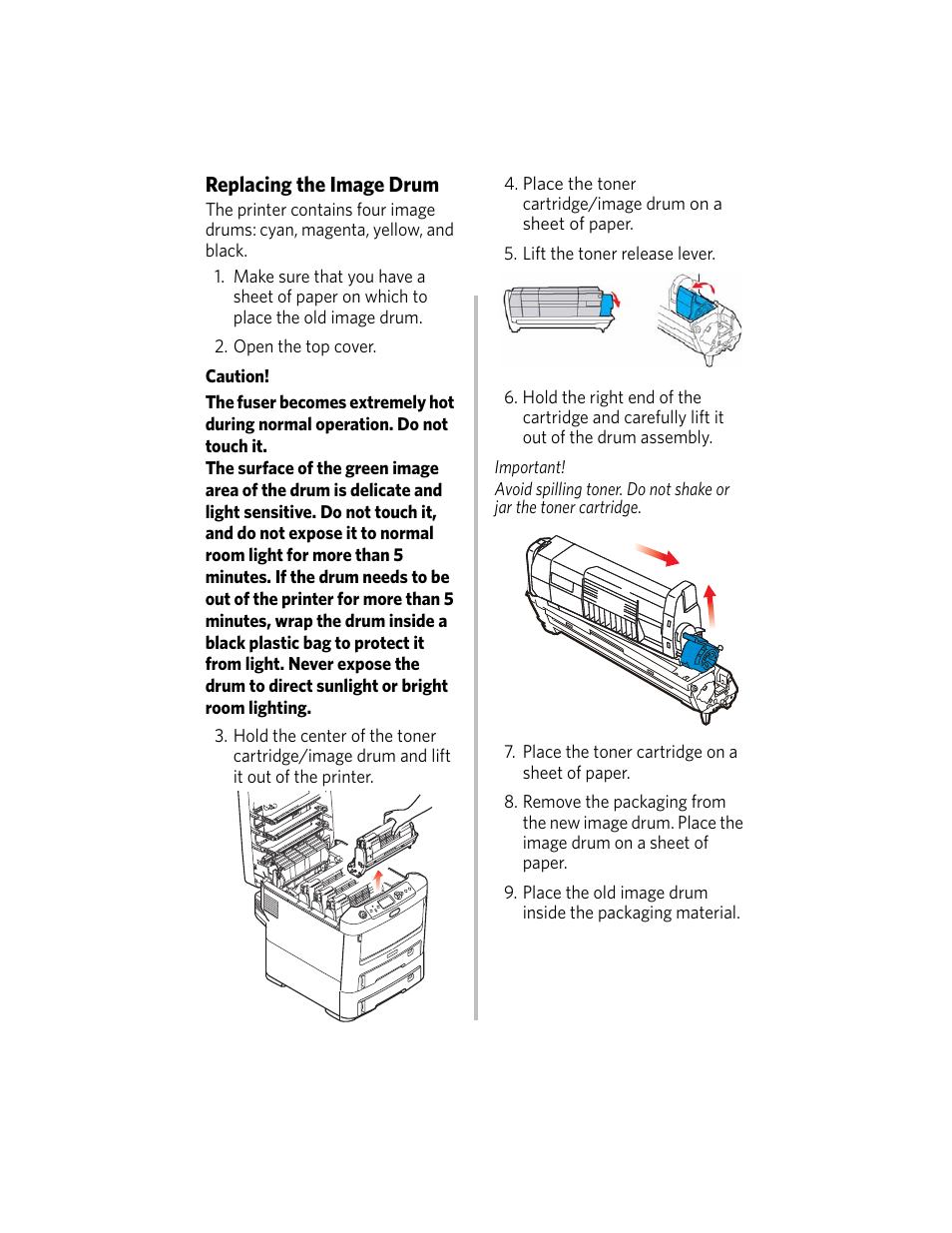 Replacing the image drum | Kodak DUPLEX DL2100 User Manual | Page 13 / 34