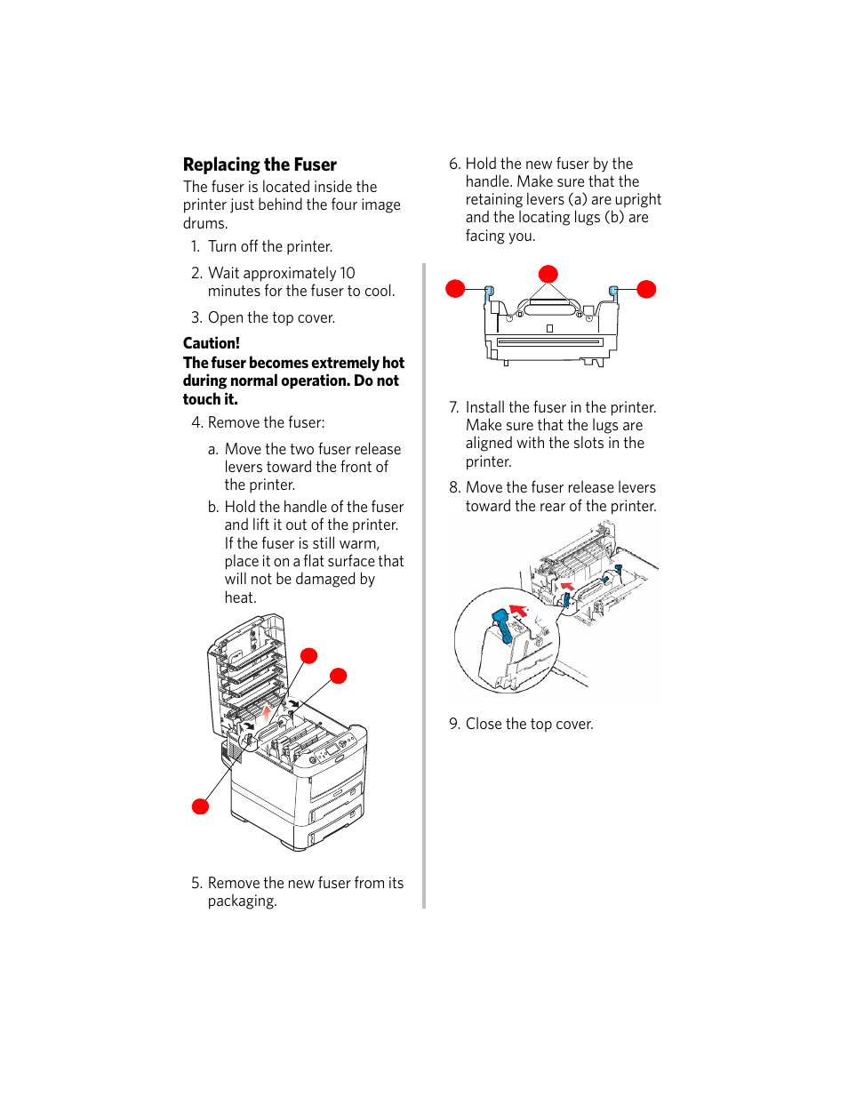 Replacing the fuser | Kodak DUPLEX DL2100 User Manual | Page 16 / 34