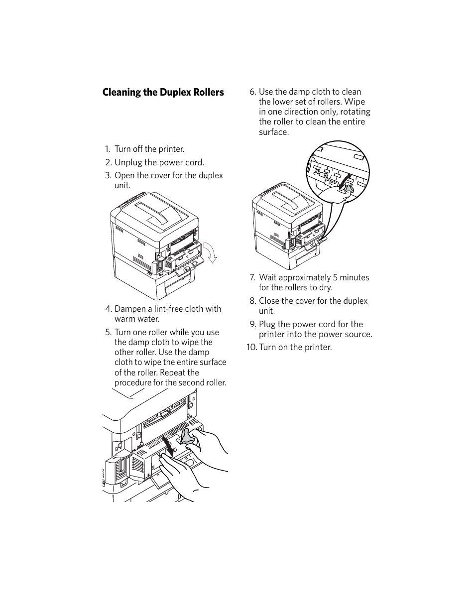 Cleaning the duplex rollers | Kodak DUPLEX DL2100 User Manual | Page 31 / 34