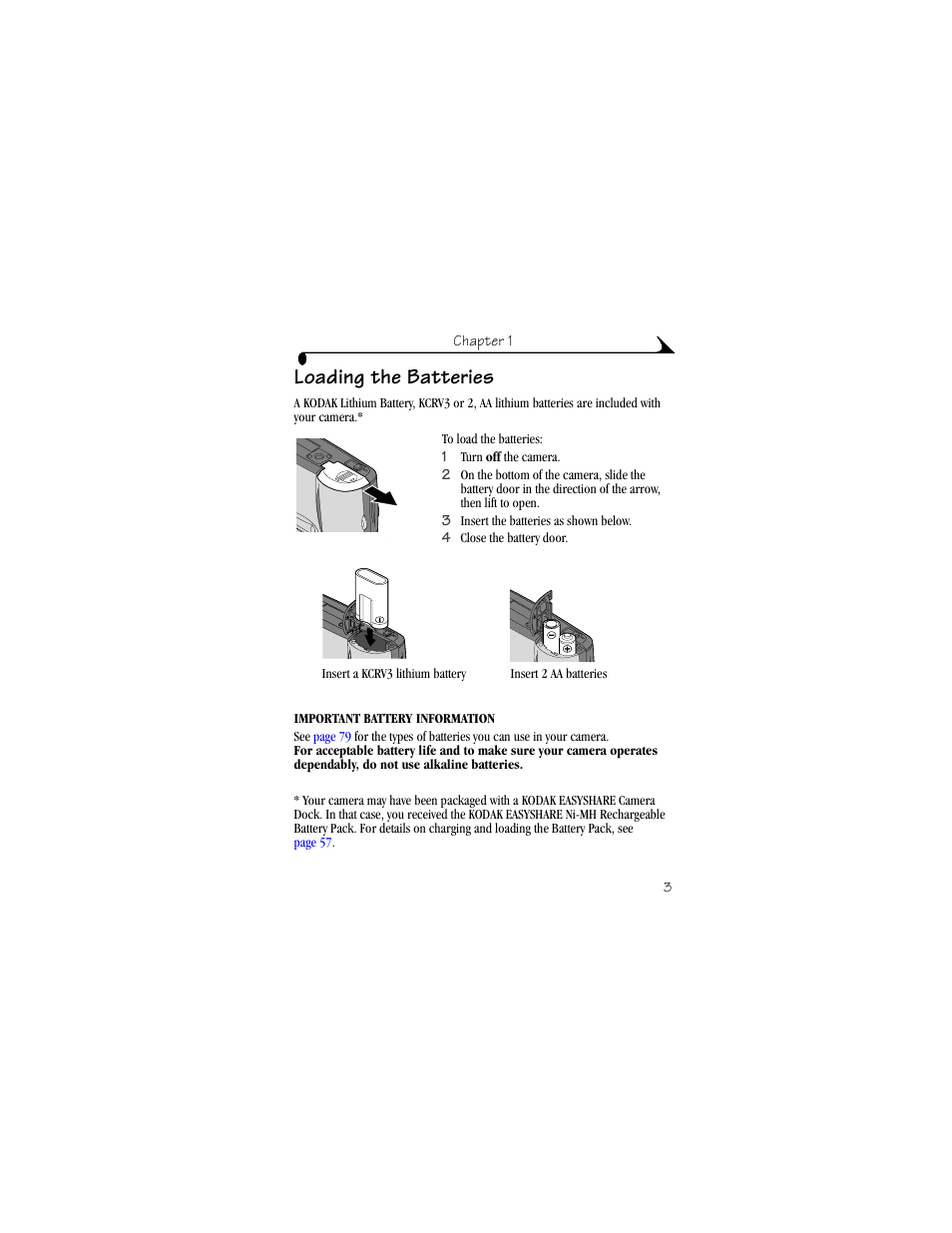 Loading the batteries | Kodak DX4900 User Manual | Page 13 / 106