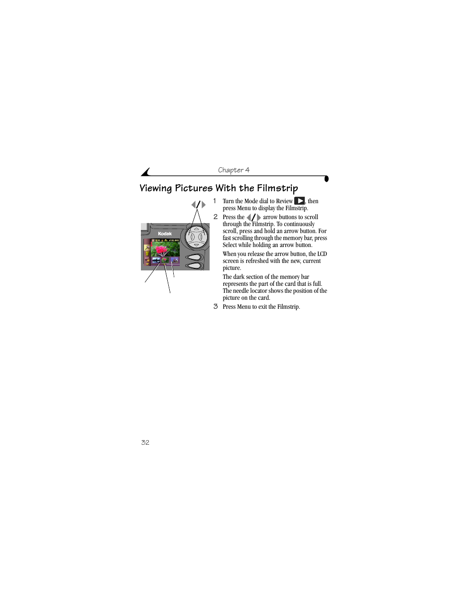 Viewing pictures with the filmstrip | Kodak DX4900 User Manual | Page 42 / 106