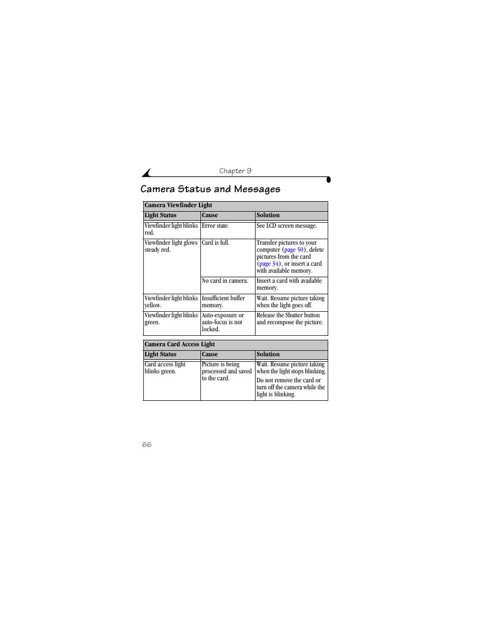 Camera status and messages | Kodak DX4900 User Manual | Page 76 / 106