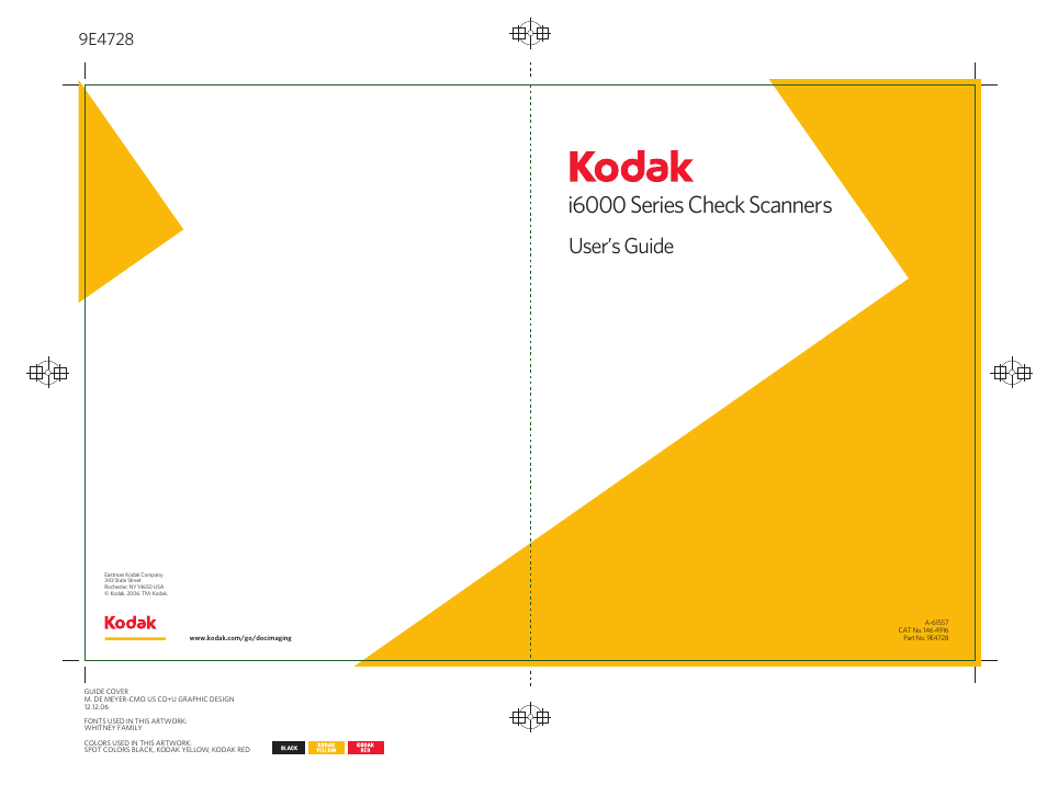 I6000 series check scanners, User’s guide | Kodak A-61557 User Manual | Page 38 / 38