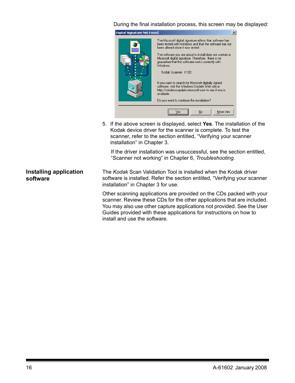 Installing application software | Kodak A-61602 User Manual | Page 19 / 96