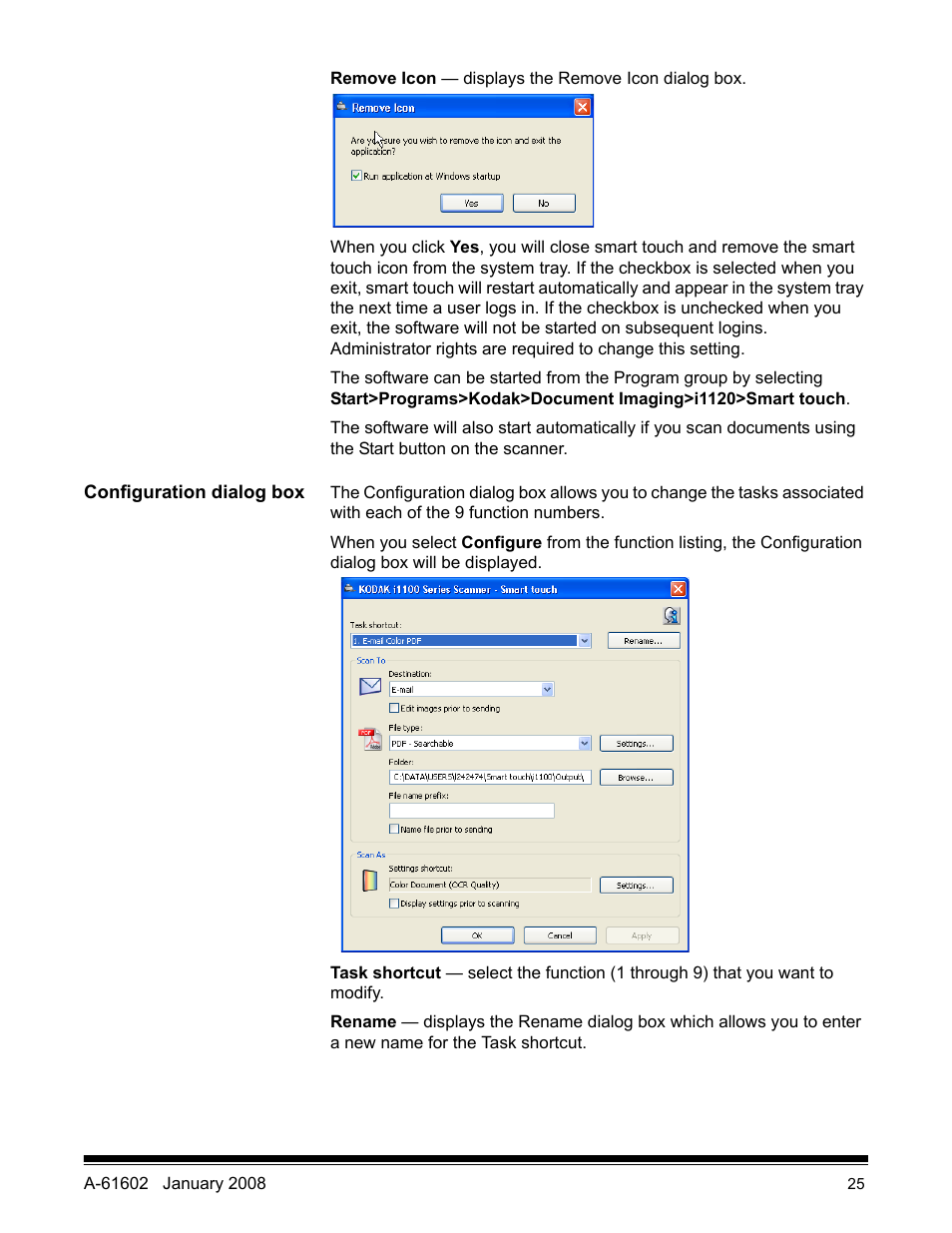 Configuration dialog box | Kodak A-61602 User Manual | Page 28 / 96