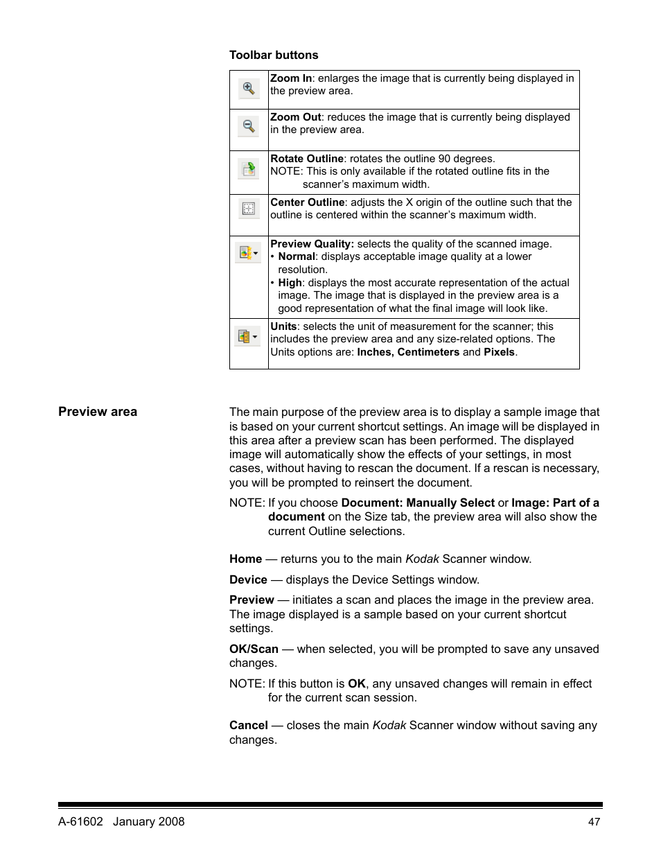 Preview area | Kodak A-61602 User Manual | Page 50 / 96