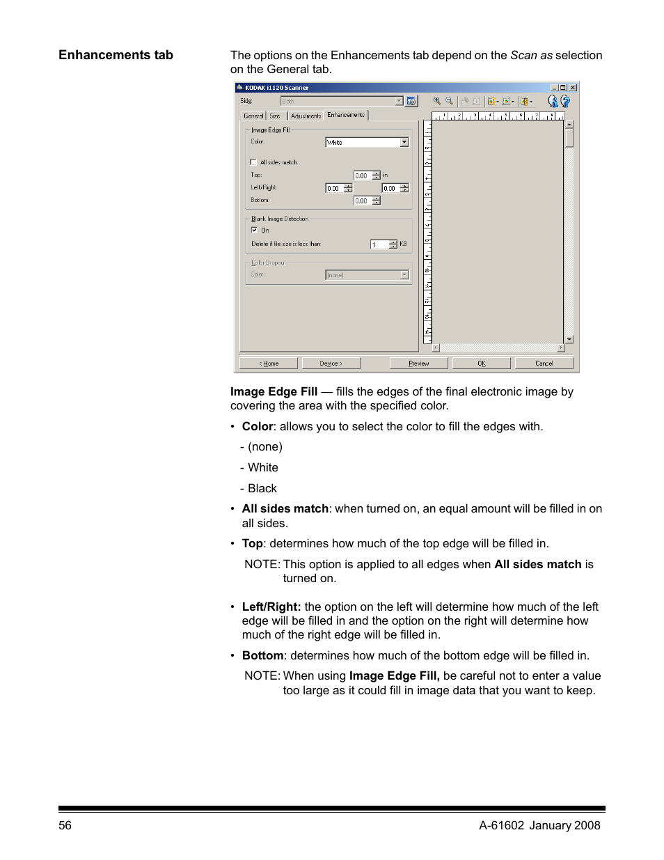 Enhancements tab | Kodak A-61602 User Manual | Page 59 / 96