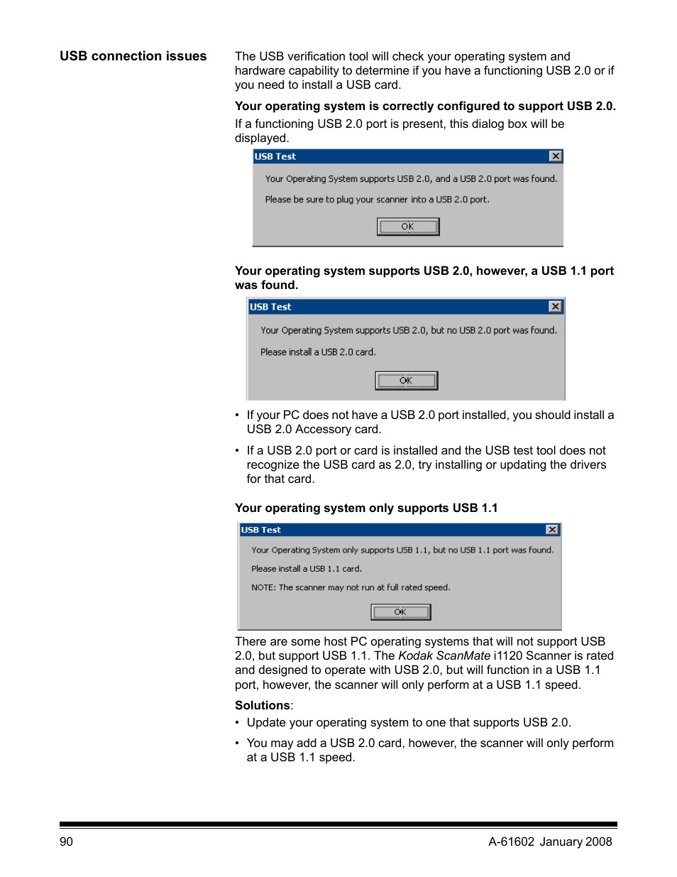 Usb connection issues | Kodak A-61602 User Manual | Page 93 / 96