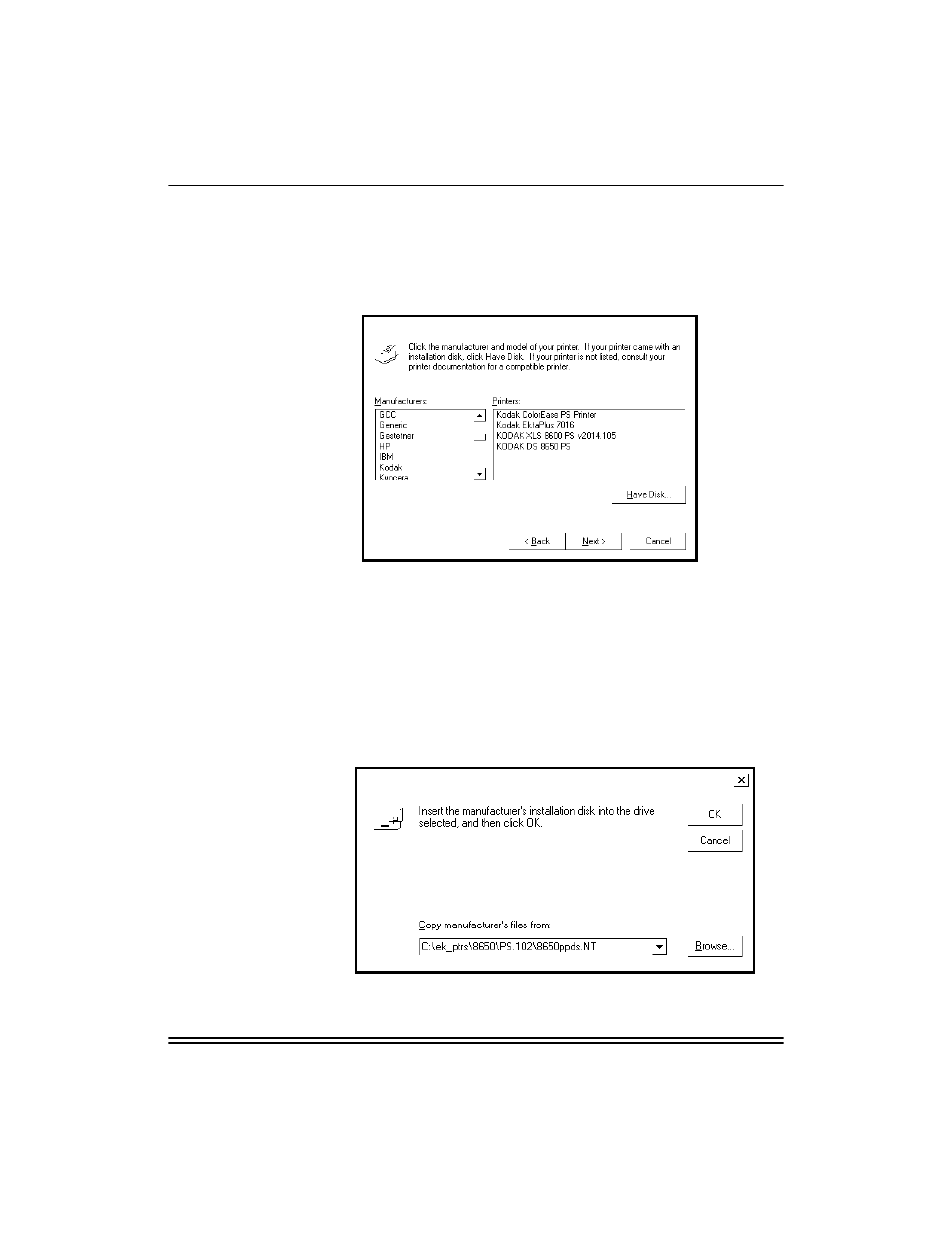 Installing the kodak printer driver, Installing the kodak printer driver -10 | Kodak XLS 8400 User Manual | Page 89 / 138