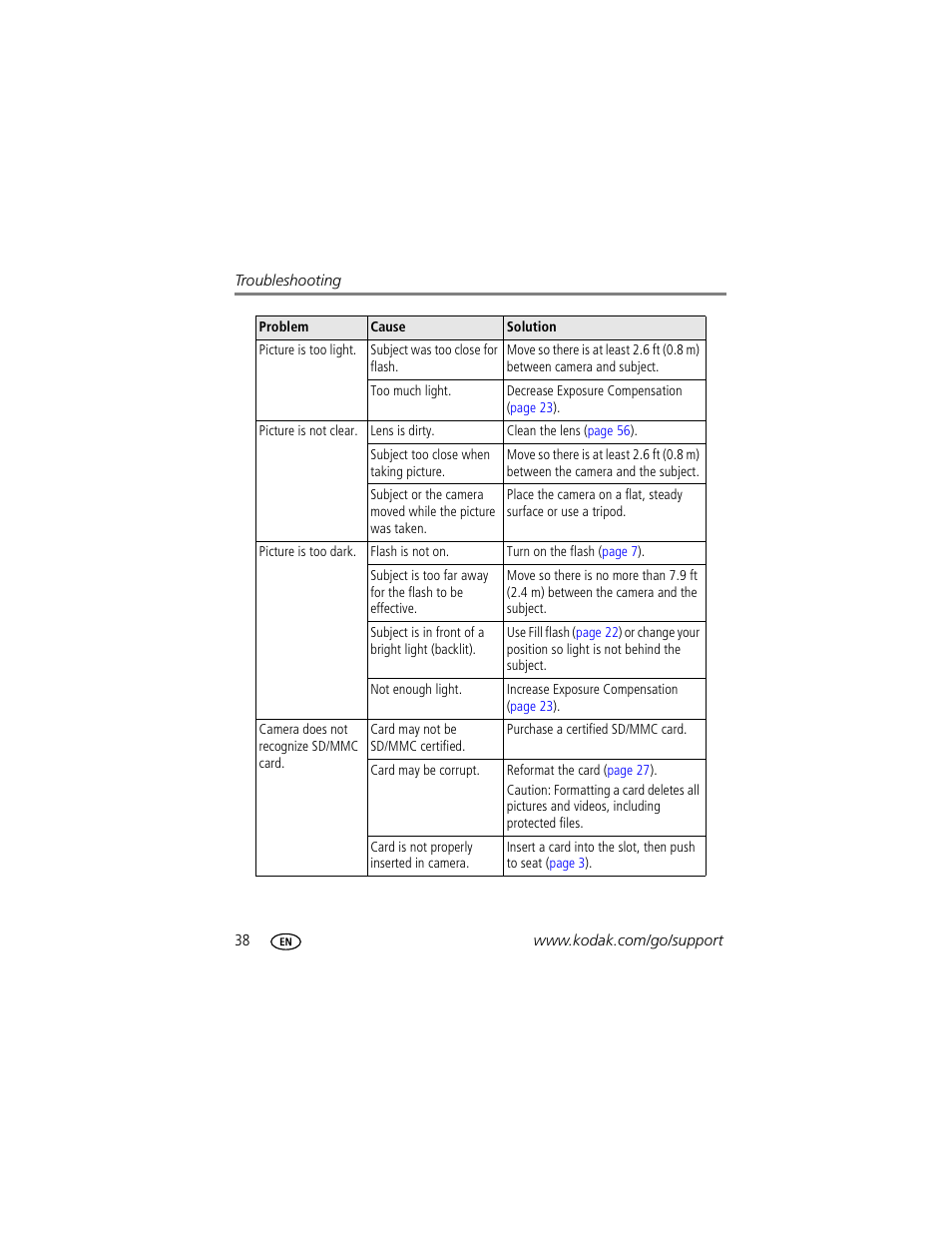 Kodak EasyShare C310 User Manual | Page 44 / 72