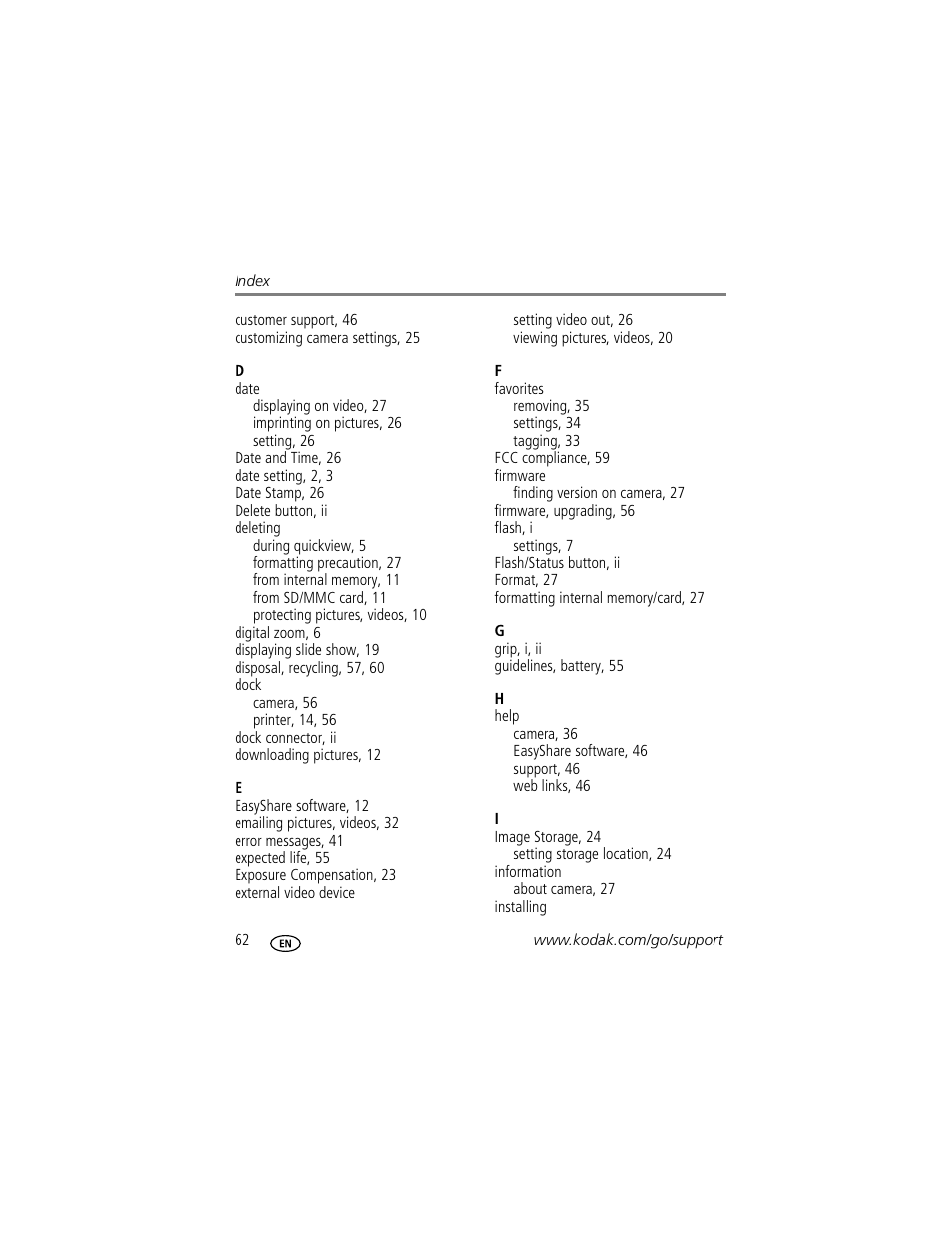 Kodak EasyShare C310 User Manual | Page 68 / 72