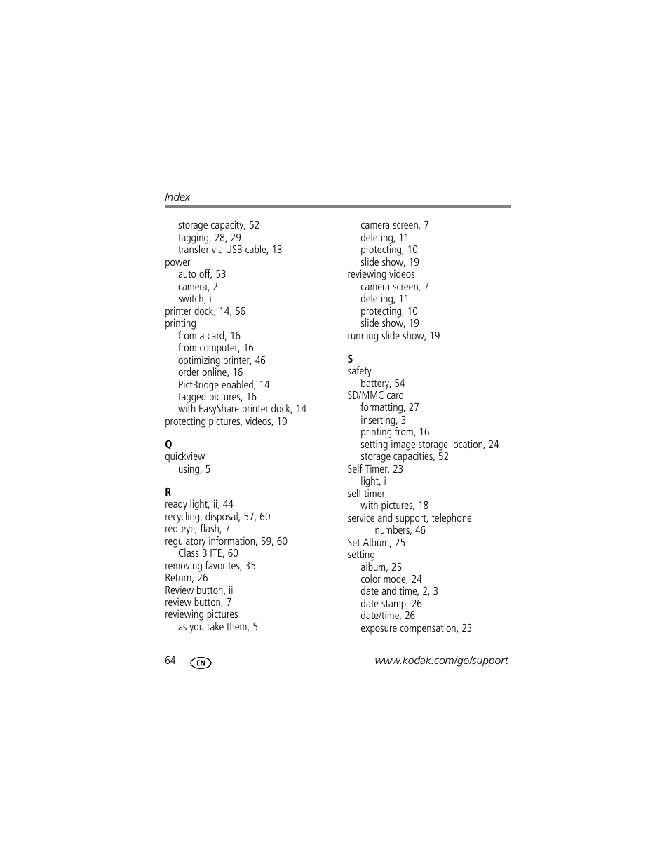 Kodak EasyShare C310 User Manual | Page 70 / 72