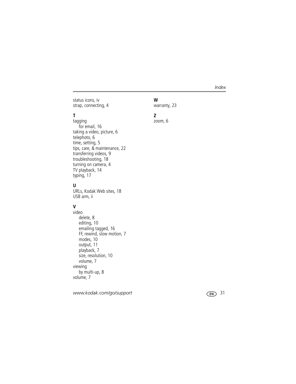 Kodak PLAYTOUCH ZI10 User Manual | Page 39 / 39