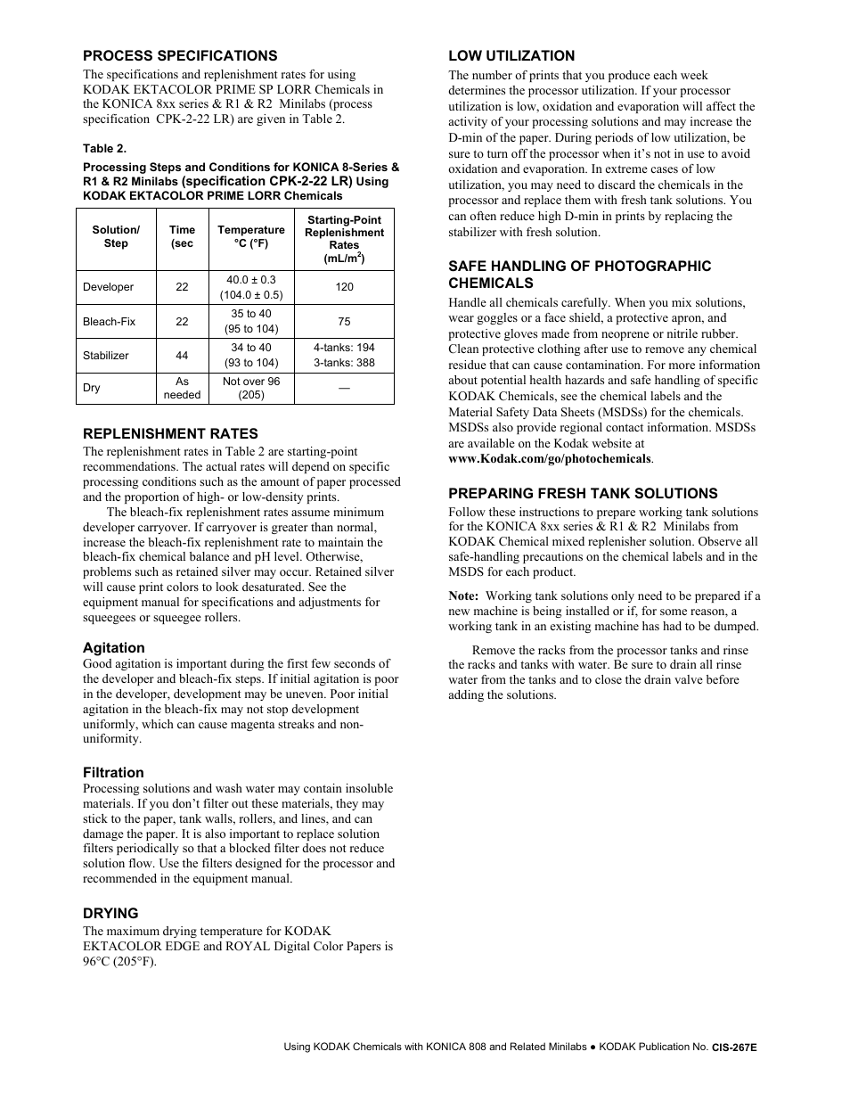 Kodak EKTACOLOR PRIME LORR CIS-267E User Manual | Page 2 / 4