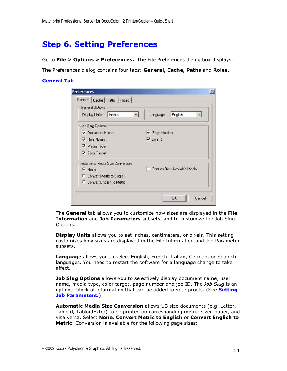 Step 6. setting preferences | Kodak KY0730485 User Manual | Page 21 / 27