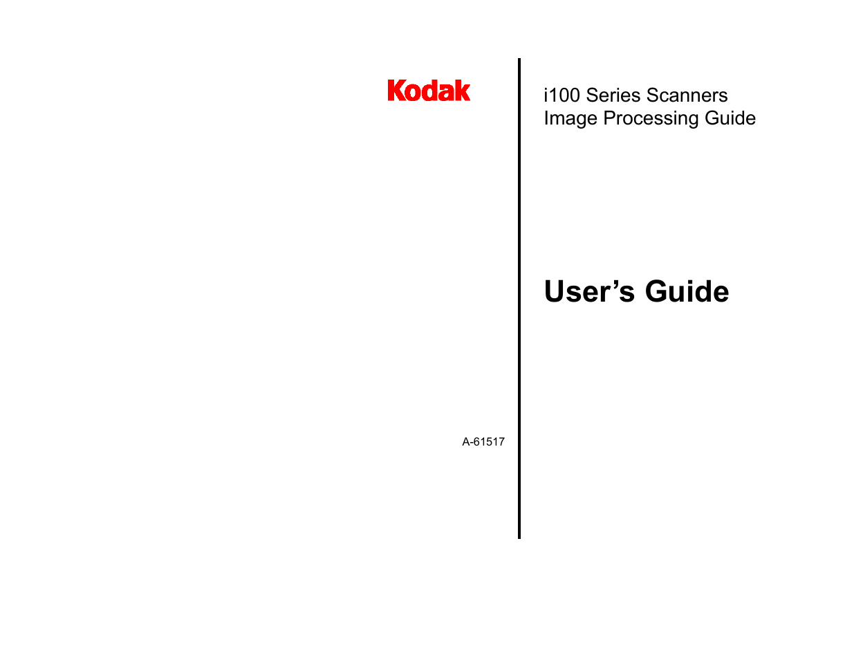 Kodak i100 Series User Manual | 80 pages