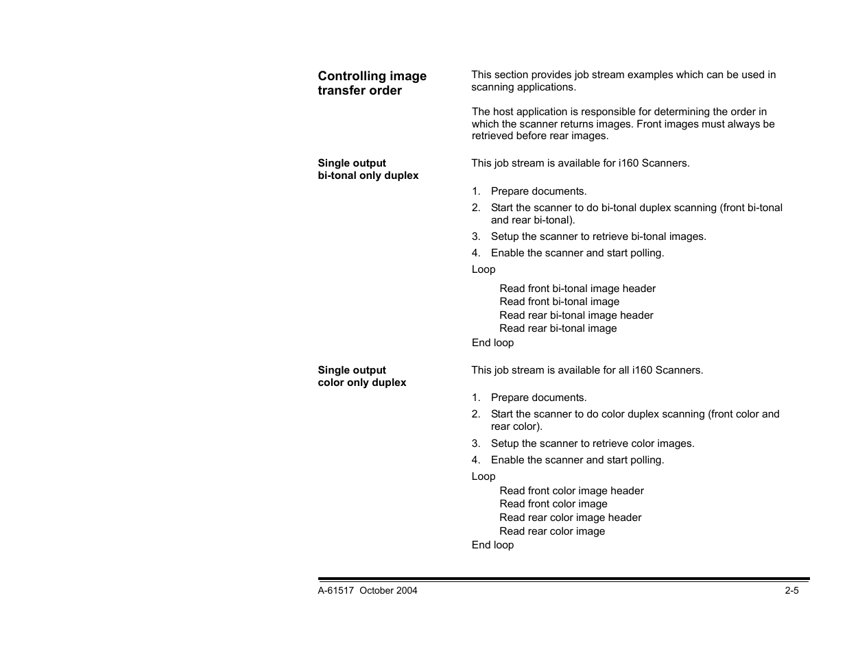 Single output grayscale only duplex, Simultaneous output bi-tonal and color duplex | Kodak i100 Series User Manual | Page 12 / 80