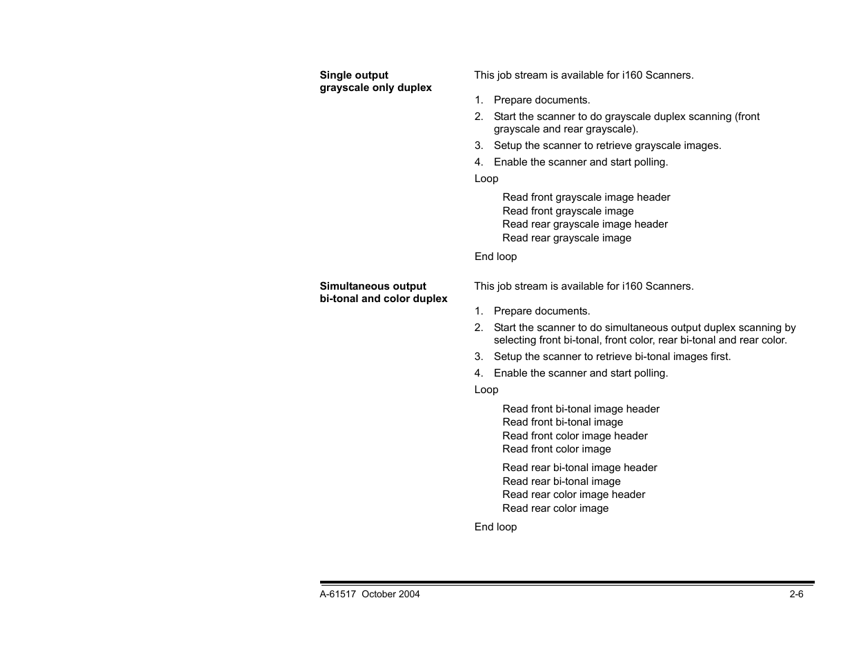 Simultaneous output bi-tonal and grayscale duplex, Single output bi-tonal only simplex | Kodak i100 Series User Manual | Page 13 / 80