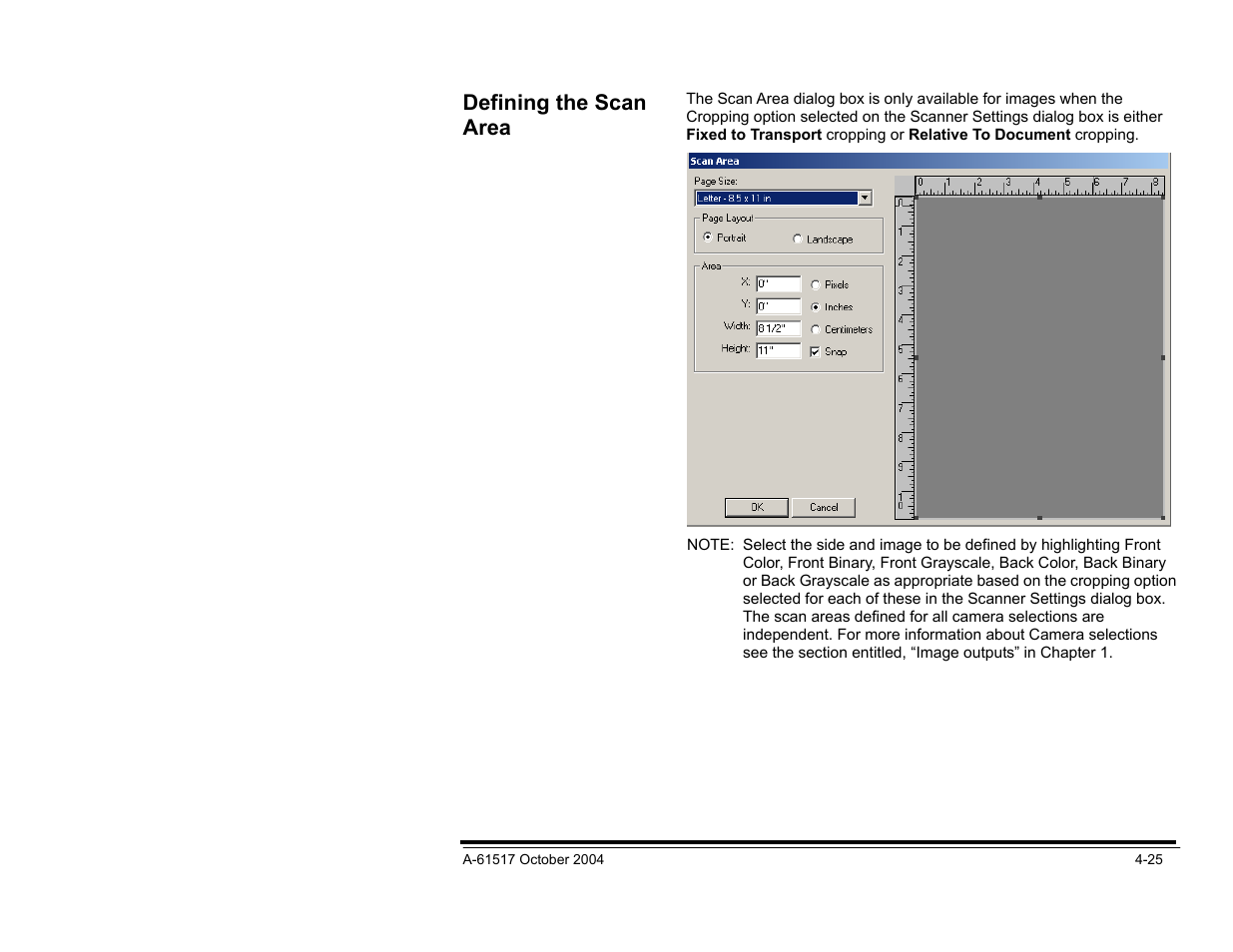 Defining the scan area | Kodak i100 Series User Manual | Page 78 / 80