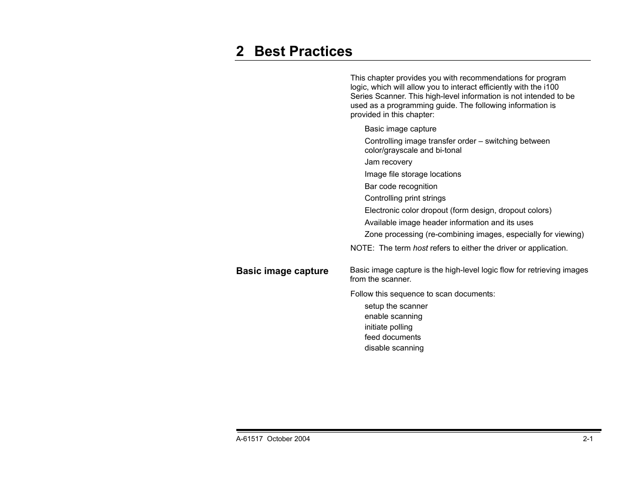 Scanner setup, 2 best practices | Kodak i100 Series User Manual | Page 8 / 80