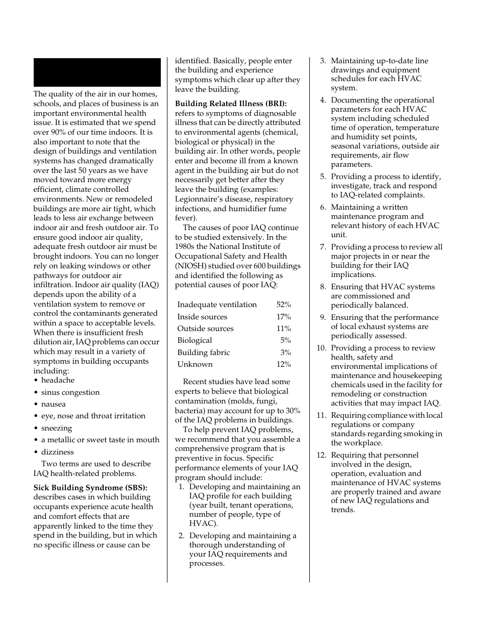 Indoor air quality (iaq), Sick building syndrome, Building related illness | Kodak J-314 User Manual | Page 2 / 12