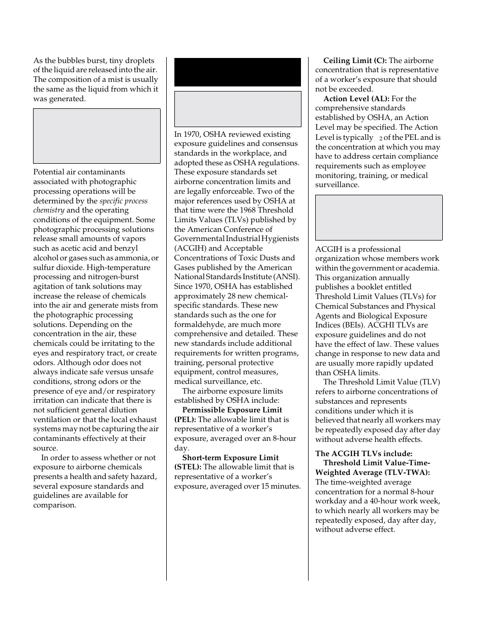 Anticipated air contaminants, Exposure standards and guidelines | Kodak J-314 User Manual | Page 4 / 12