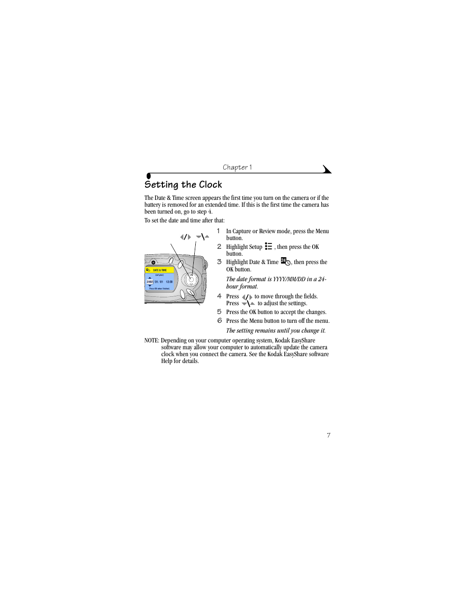Setting the clock | Kodak CX4310 User Manual | Page 15 / 108
