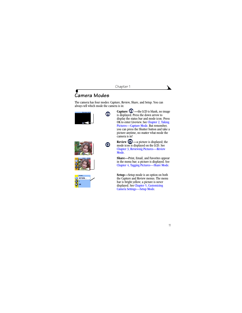 Camera modes | Kodak CX4310 User Manual | Page 19 / 108